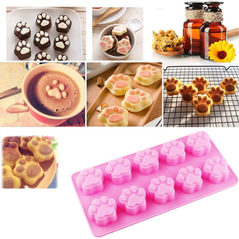 Ausplua 7 Pack Dog Treat Molds, Puppy Paw and Bone Molds, Non-stick Dog Ice Molds Trays, Reusable Baking Molds for Chocolate, Candy, Cupcake, Biscuits- perfect Puppy Cookie Molds for Pet lovers - Image 4